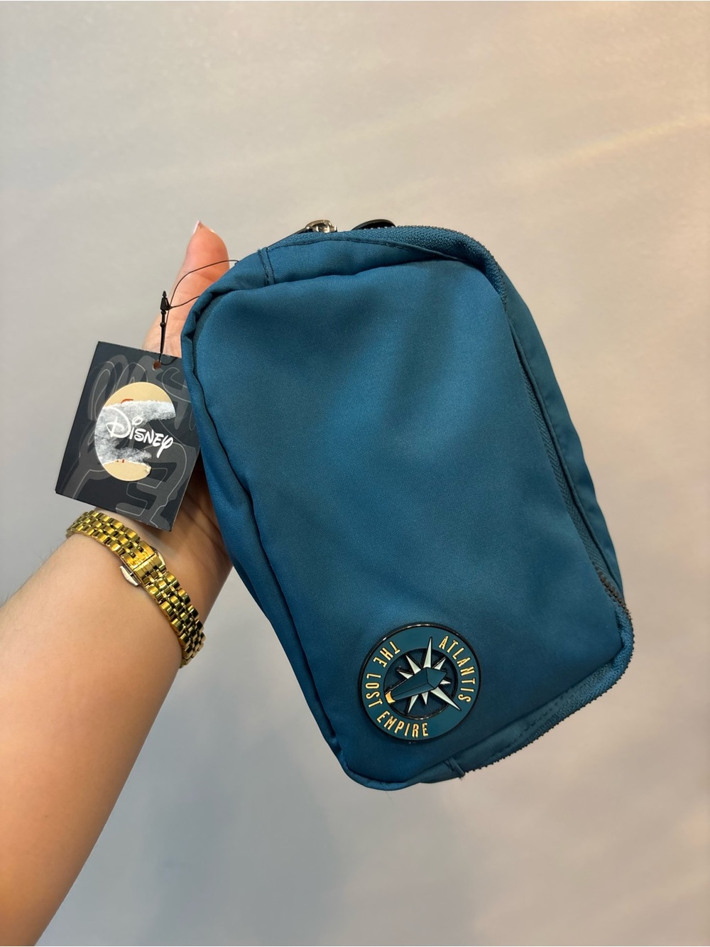 Disney Teal Travel Pouch with Compass Patch